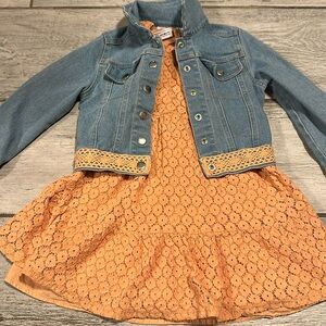 Lace Dress/Denim Jacket Combo | Orange | Taylor Swift Life of a Showgirl 4/5 EUC